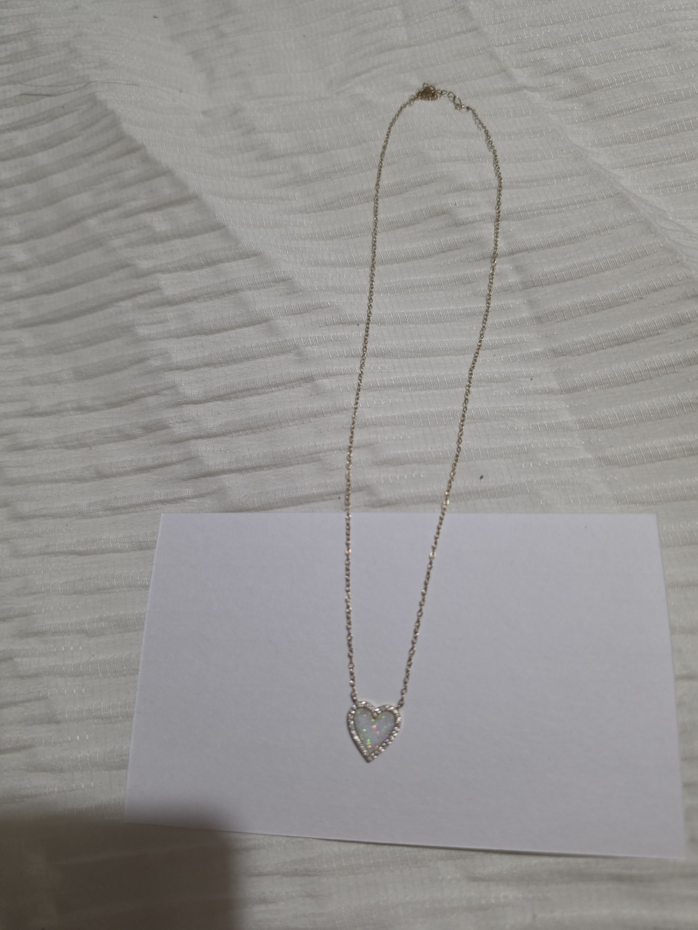 Gold Heart Iridescent Pendant Necklace - Women Jewelry